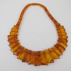Baltic Amber Choker Cognac Necklace Cleopatra Natural 16"